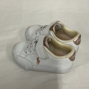 EUC Infant girls polo sneakers with Velcro